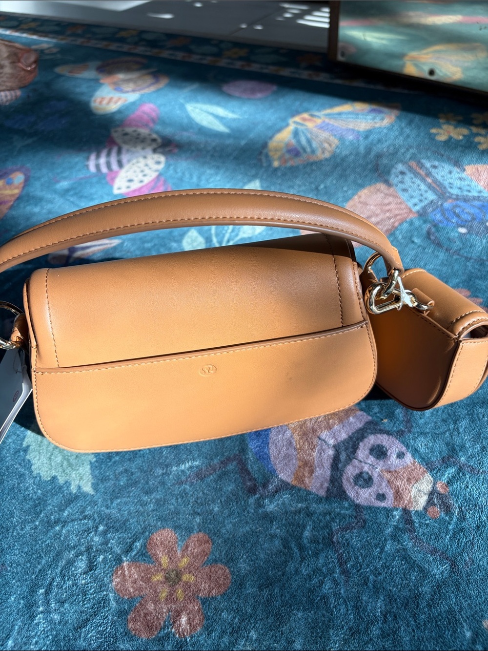 lululemon Cactus “Leather” Mini Bag Small Tan Purse with Coin Pouch - Picture 7 of 13